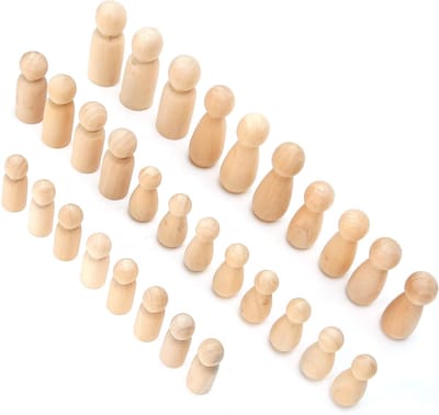 Houten Poppenlichamen - Onvoltooide Figuren - Ambachtelijk Knutselen - Natuurlijk Hout - Diverse Maten - Naturel