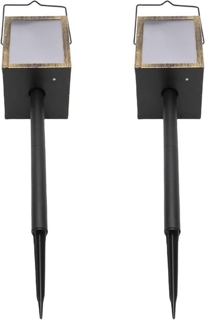 Zonne Tuinlantaarn - Buitenverlichting Lantaarn - Terras Decoratie - Flikkerend Vlam Effect - 51 cm Hoog - Zwart