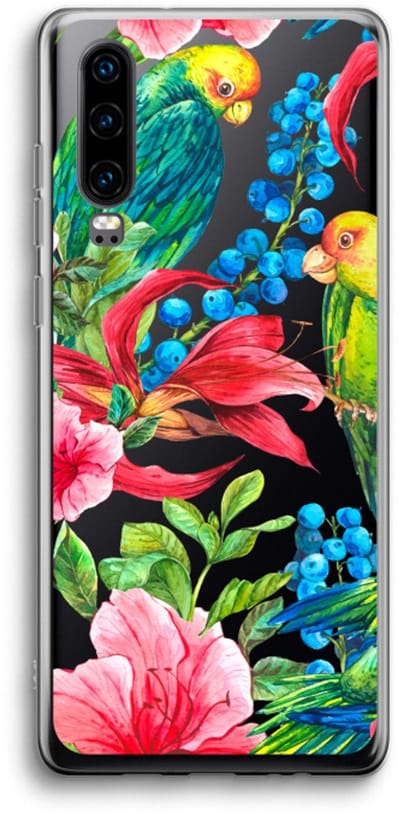 Case Company® - Hoesje geschikt voor Huawei P30 hoesje - Papegaaien - Soft Cover Telefoonhoesje - Bescherming aan alle Kanten en Schermrand