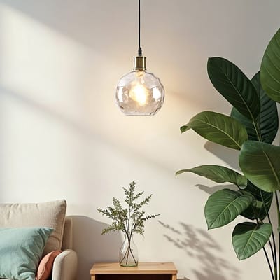 LumenXL 1-lichts hanglamp Lotte - cognac glas - bolling