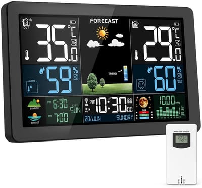 Weerstation Binnen en Buiten - Hygrometer Draadloos - Luchtvochtigheidsmeter - Digital