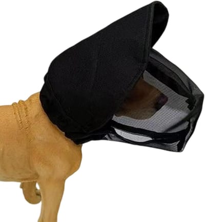 Honden Kap - Hondenmasker Hondengezicht - Gezichtsbescherming Hond - Ademend Mesh Ontwerp - Maat Medium - Zwart