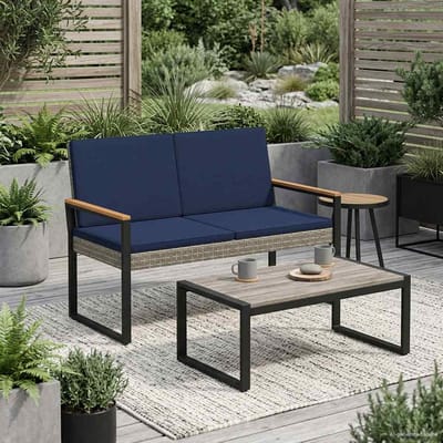 vidaXL - Tuinbank - 2 - -Seater - 107 - x - 61 - x - 80 - cm - poly - rattan - Rechthoekig