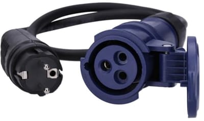 CEE-adapterkabel voor camping, caravan, camper, en boot - 3-polig, 230 V, 16 A, H07RN-F 3 x 2,5 IP44, 1 m