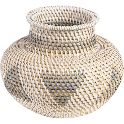 ASAHAN - Decoratieve vaas - Wit - Rotan
