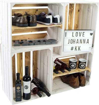 Set van 4 Houten Fruitkisten/Appelkisten – Robuust & Veelzijdig – 50x40x30 cm