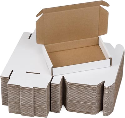 Kleine verzenddozen 6x4x1 inch - 50 stuks witte golfkartonnen dozen voor verzending en verpakking