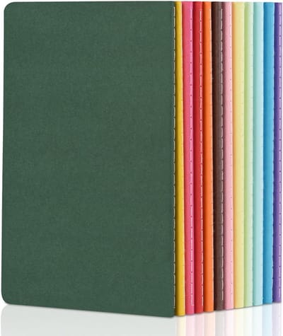 Kleurige A5 Notitieboeken met Zachte Kaft, 12 Blokken en 60 Pagina's per Blok, Ideaal voor School, Kantoor en Notities maken