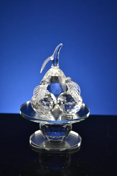 Kristallen Peren Set op Schaal – Luxe Decoratief Ornament