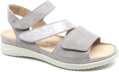Hartjes, BREEZE SANDALE, 132.1135/34 44.44, Lichtgrijze dames sandalen met klittenband sluiting en een uitneembaar voetbed maat 38