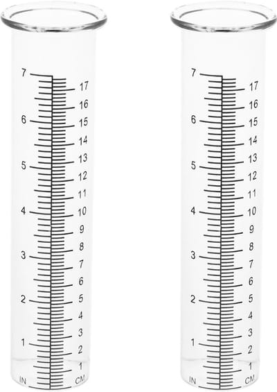 Regenmeter voor Tuin | Glazen Neerslagmeter | 2 Stuks