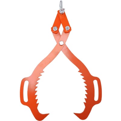 Pinces de levage de bûches de 25 pouces à 2 griffes en acier au carbone robustes Pinces de débardage de bois Crochet à griffe pour bois d'œuvre