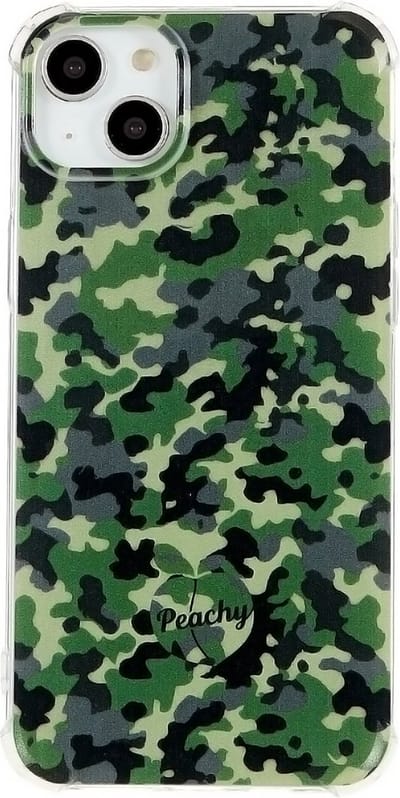 Peachy Leger Camouflage Survivor TPU hoesje geschikt voor iPhone 14 Plus - Army Groen
