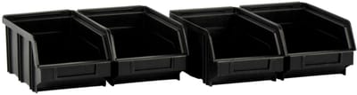 Tayg Assortimentbak Set – 4 Magazijnbakjes op Muurstrip – 205×140×170 mm – Kunststof – Wandmontage