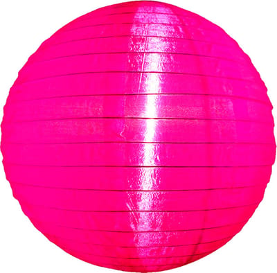 5 x Nylon lampion fuchsia roze 25 cm