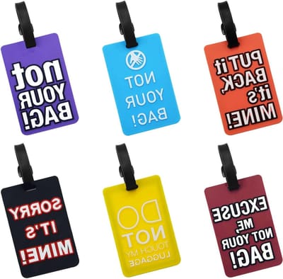 Set van 6 Bagagelabels met Adreslabel voor Koffers, Handtassen en Reisaccessoires