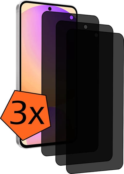 Screenprotector - 3 Stuks - Geschikt voor Samsung Galaxy S24 FE - Privacy Filter - Gehard Glas - Beschermglas - Tempered Glass - Screen Protector