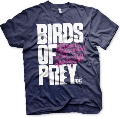 DC Comics Harley Quinn Heren Tshirt -S- Birds Of Prey - Logo Blauw