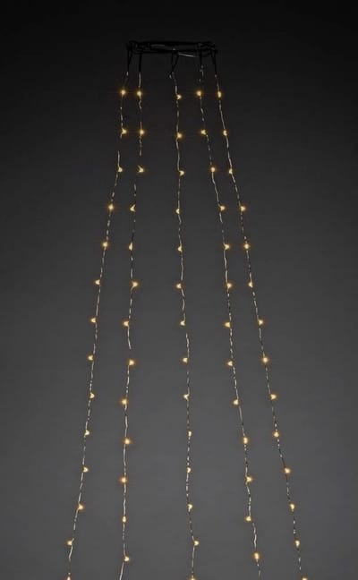 Konstsmide Sweden ® 6578-870 - Snoerverlichting - App gestuurde kerstboom lichtmantel 240 lamps – 2.4m - 5x 48 LED extra warmwit - zilver metaaldraad – energiezuinig en duurzaam- 24V - dimmer - knipperfuncties - timer - voor binnen