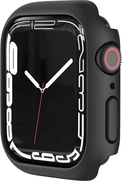 Strap-it PC Hardcase bescherming - Geschikt voor Apple Watch case 41 mm - Hoesje geschikt voor Apple Watch 7/8 case - Zwart - iWatch cover voor maat 41 mm