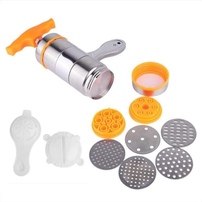 Handmatige RVS Noodle Machine met 7 Vormen - Ideaal voor Thuis en Restaurant Noodles Maken, Pastamaker en Keukenaccessoire