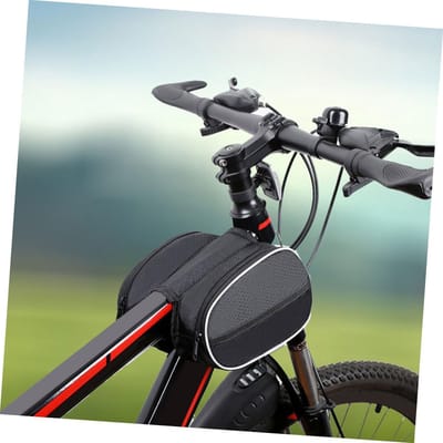 KZQ Telefoonhouder en opbergtas voor de fiets - opbergtas voor het voorframe - professionele telefoontas voor op de fiets - fietsmontageaccessoires - geschikt voor mountainbikes en het opbergen van mobiele telefoons en andere spullen.