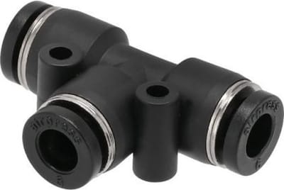2x T-stuk pneumatische insteekkoppeling - 6 bar - 10mm - Kunststof