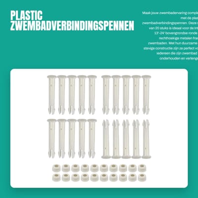Dailygoods- Zwembadverbindingspennen 20 Stuks - Vervangende Onderdelen - Duurzaam - Eenvoudig te Installeren - Geschikt voor Intex 13'-24' Zwembaden - ABS Materiaal - Zwembadonderdelen