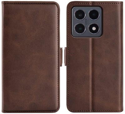 MobyDefend Hoesje - Geschikt voor Xiaomi 15T Pro - Luxe Wallet Book Case (Sluiting Zijkant) - Bruin