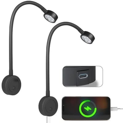 12V LED Wandleeslamp met Flexibele Goosneck en Dimmerschakelaar voor Camper, Van en Caravan