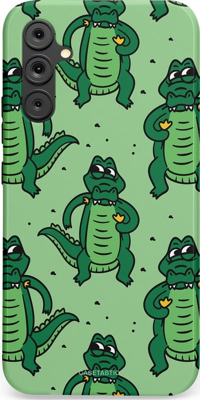 Casetastic hoesje geschikt voor Samsung Galaxy A34 (2023) 5G - Dubbellaagse bescherming - Kroko dans - Fashion Case - Mintgroen