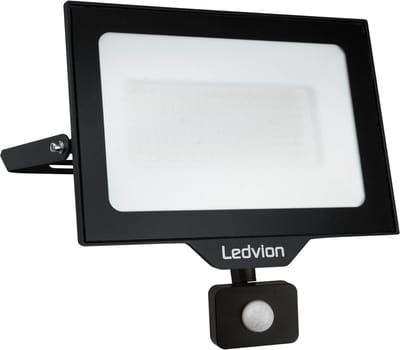 Ledvion - LED Breedstraler met Bewegingssensor - 100W - 4000K - 12000L - IP44