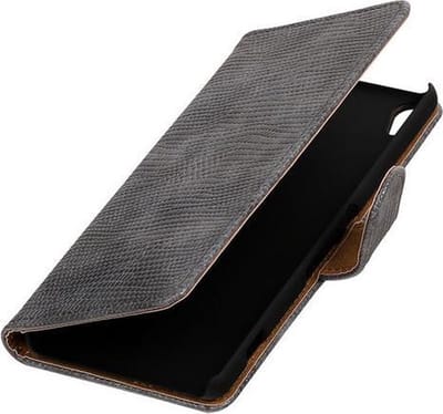 Grijs Mini Slang booktype wallet cover - telefoonhoesje - smartphone hoesje - beschermhoes - book case - hoesje voor LG Joy