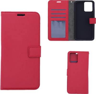 LuxeBass Hoesje geschikt voor RealMe 8 Pro - Boekhoesje met kaartvakken - Rood gsm hoesje - telefoonhoes - telefoonhoesjes