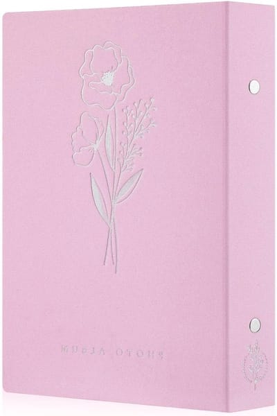 By shayne - Fotoalbum - 300 Foto's - Luxe Linnen Hoes - Roze - Instapvakjes - Waterdicht - Geschikt voor Bruiloft en Verjaardag