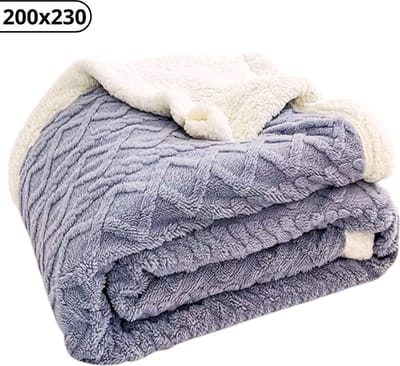 Bovista Dekentje - Deken - Pluche - Wollen - Fleece - Plaid - Knuffeldeken - Bank Deken - Licht Grijs - 200x230cm