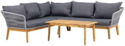 Svea - Helena loungeset hoekbank - acacia/grijs