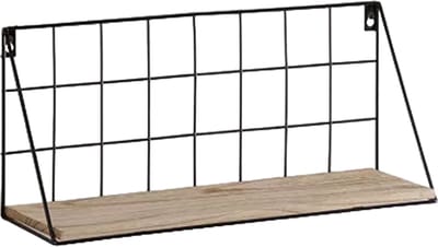 Caryota Wandrek Zwevende Boekenplank - Wanddecoratie - Groot - Zwart - 19 x 45 x 12 cm - Metaal