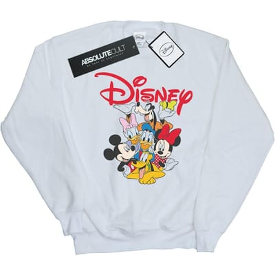 Disney Heren Mickey Mouse Crew Sweatshirt (Wit)