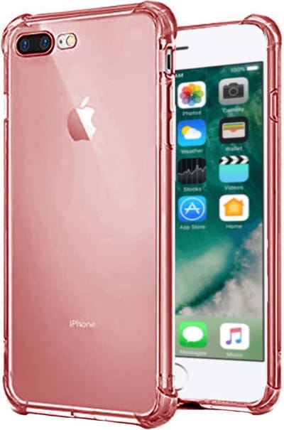 Smartphonica iPhone 7/8 Plus transparant siliconen hoesje - Rood geschikt voor Apple iPhone 7 Plus;Apple iPhone 8 Plus