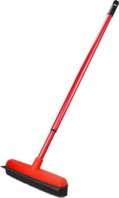 Bezem / trekker - rubber - telescoopsteel - kappers bezem - wisser lip - 135 cm - Schoonmaakartikelen / Rubberen bezems