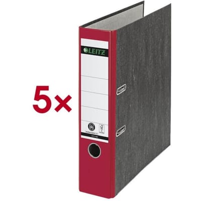 Leitz 180° Ordner Klassiek Gewolkt A4 - Rugbreedte van 80mm - 100% Gerecycled Karton - Rood