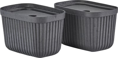Zone Denmark Pulp Opbergdoos 23 x 15 x 15 cm 2 stuks Black