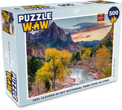 Puzzel Veel kleuren in het Nationaal park Zion in Utah - Legpuzzel - Puzzel 500 stukjes