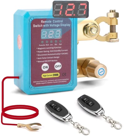 Universele 12V Afstandsbediening Accu Schakelaar met LED Voltmeter