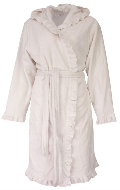 Tenderness Dames Badjas - Fleece - Gebroken Wit - Maat L