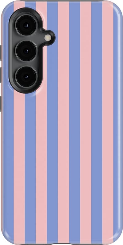 DripCase Gestreept Hoesje Samsung Galaxy S24 | Backcover met Mag | Stripes Motief | Trendy Case Samsung Galaxy S24 met Strepen Milkshake