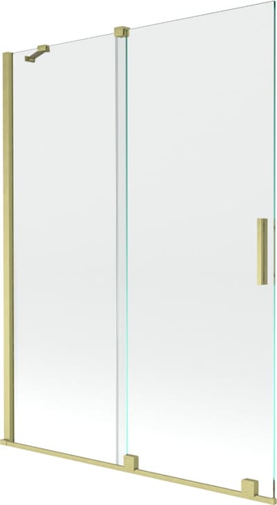 Mexen Velar badwand 2-delige schuifdeur 130 x 150 , transparant, goud geborsteld - 896-130-000-01-55