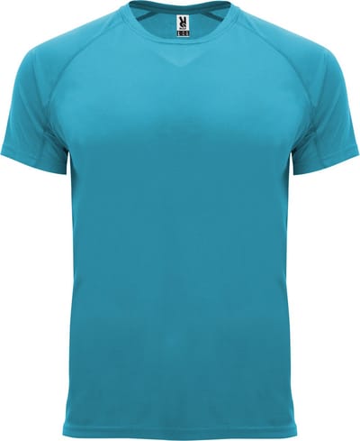 Turquoise heren 2 pack sportshirt korte mouwen Bahrain merk Roly maat S