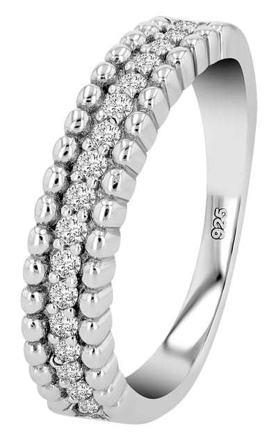 AKZENT Akzent damesring "Asya" van 925 Sterling zilver, gerhodineerd, duurzaam, maat 52-60